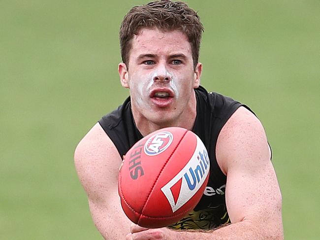 Richmond Intra Club Match at Punt rd Oval. 20/02/2020.   Jack Higgins clears by hand   . Pic: Michael Klein