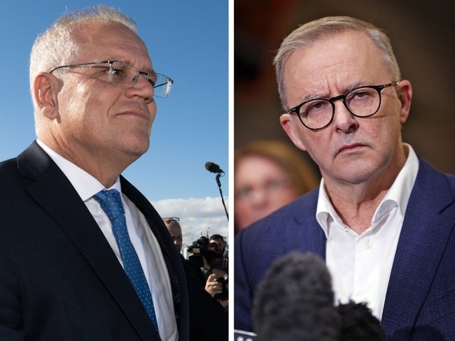 Scott Morrison and Anthony Albanese artwork