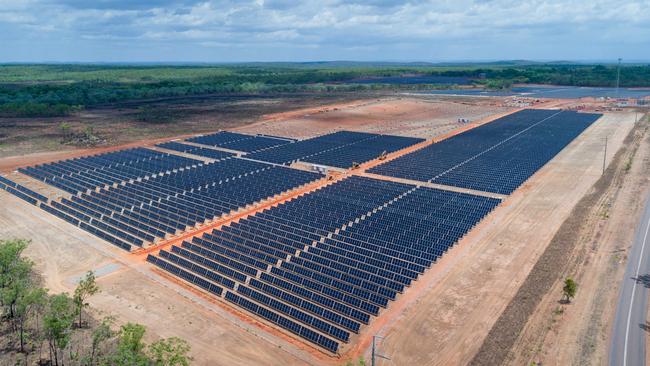 The Batchelor solar farm project, which is nearing completion. Picture: Che Chorley