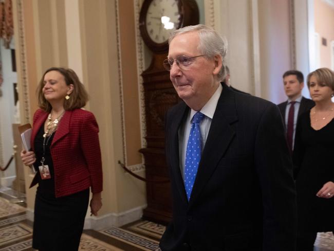 Republican Mitch McConnell called the President’s impeachment “the most rushed, least thorough, and most unfair impeachment inquiry in modern history”. Picture: AFP