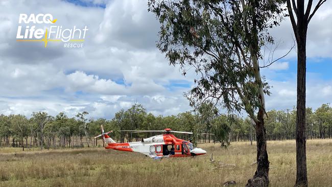 A man was flown to hospital after he was trampled by his horse. Photo/RACQ LifeFlight