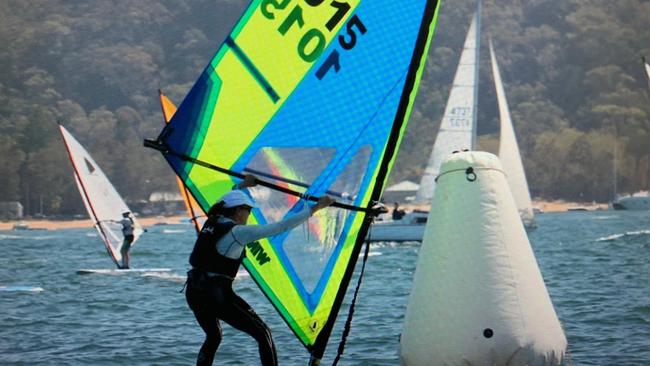 Sarah Kenny racing a windsurfer. Pic: Supplied.