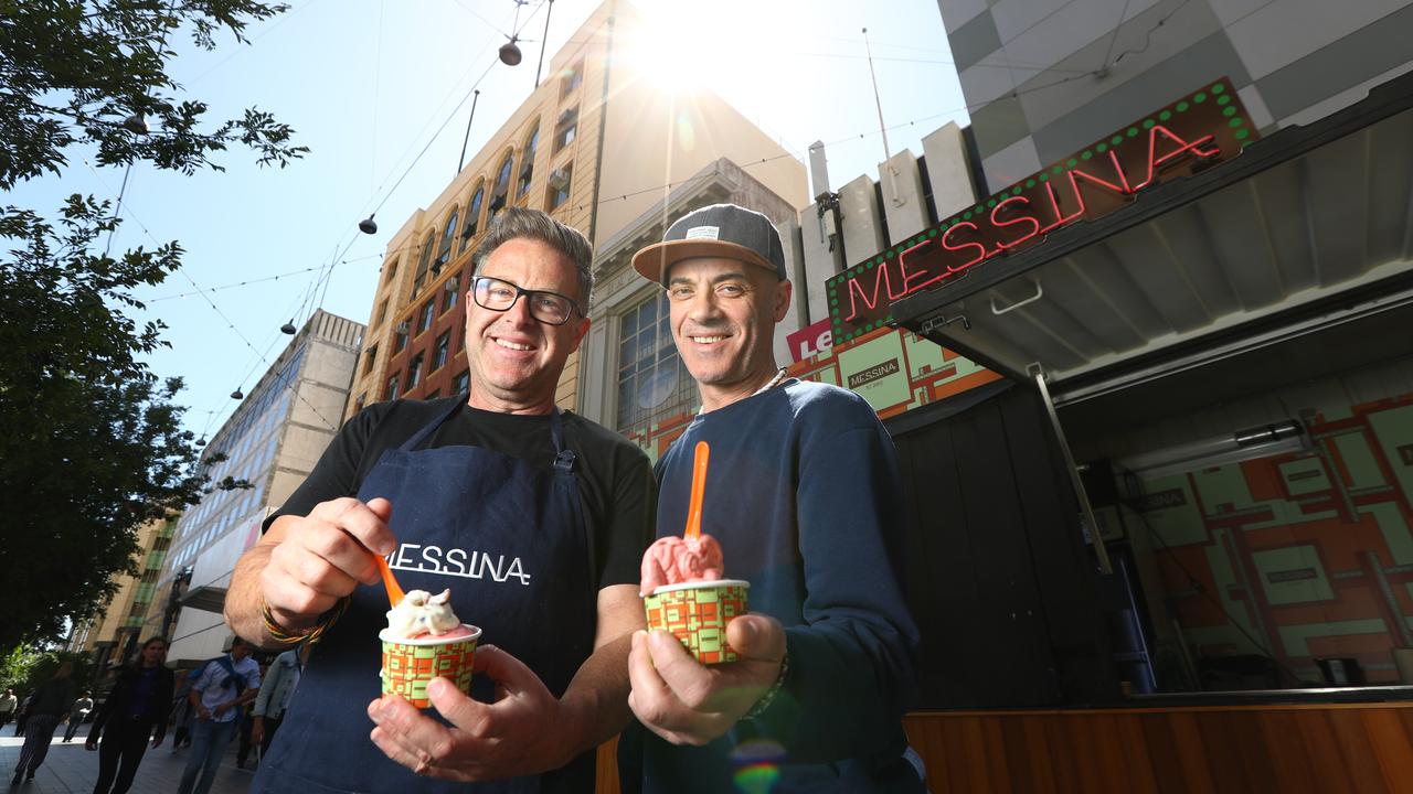 Nick and Danny Palumbo of Gelato Messina during a pop-up in Adelaide in 2019. Picture: Tait Schmaal