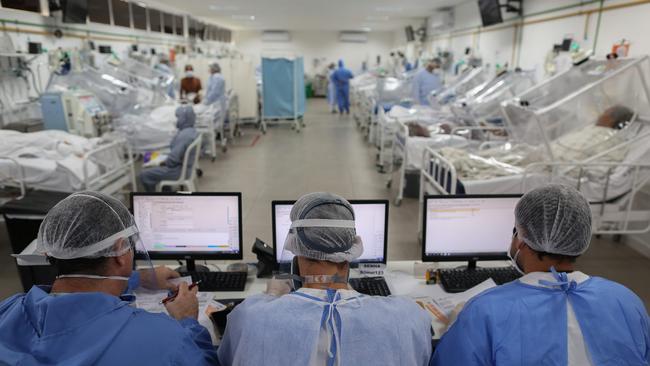 An Intensive Care Unit treating COVID-19 patients in Brazil. Picture: AFP