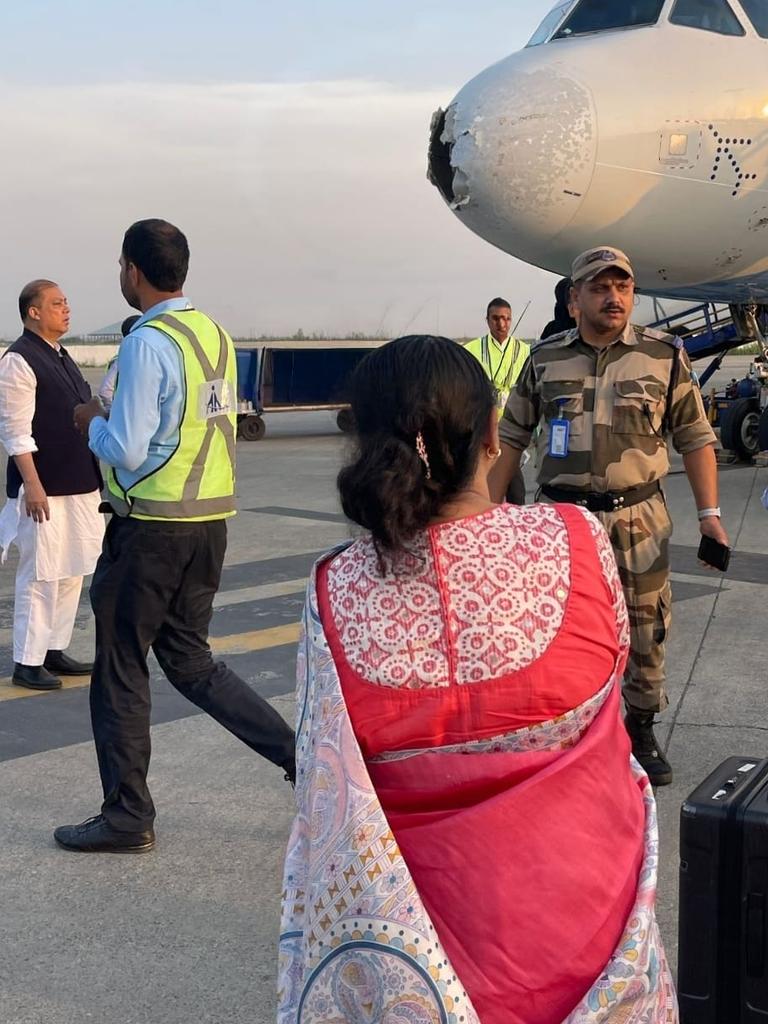 Despite the scary ordeal, the plane landed safely at Srinagar Airport. Picture: Tim/RashidF/SWNS