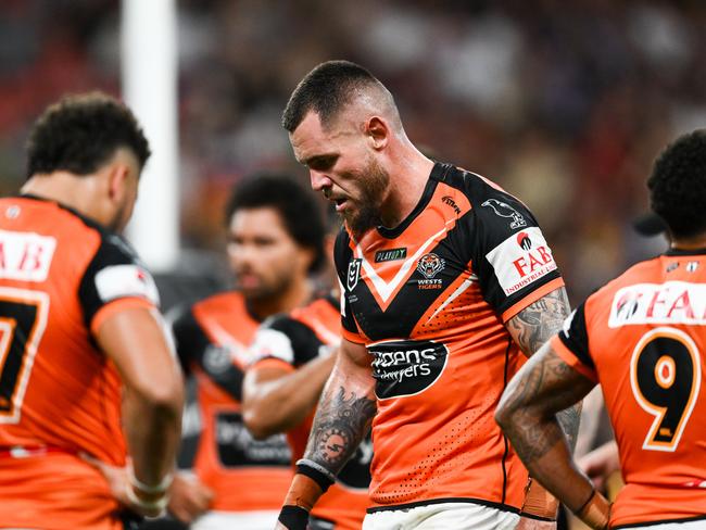 NRL 2023 RD05 Brisbane Broncos v Wests Tigers - David Klemmer, Dejection. Picture: NRL Photos