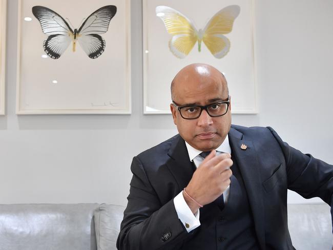 Sanjeev Gupta, head of the GFG (Gupta Family Group) Alliance, poses for a photograph during an interview with AFP in London on January 28, 2019. - Billionaire businessman Sanjeev Gupta told AFP he wanted to be part of an "industrial renaissance" that he believes will tame the political forces dividing western societies. "I think the time is appropriate for a reindustrialisation of these countries," he said, citing Britain, the United States, Europe and Australia. (Photo by BEN STANSALL / AFP)