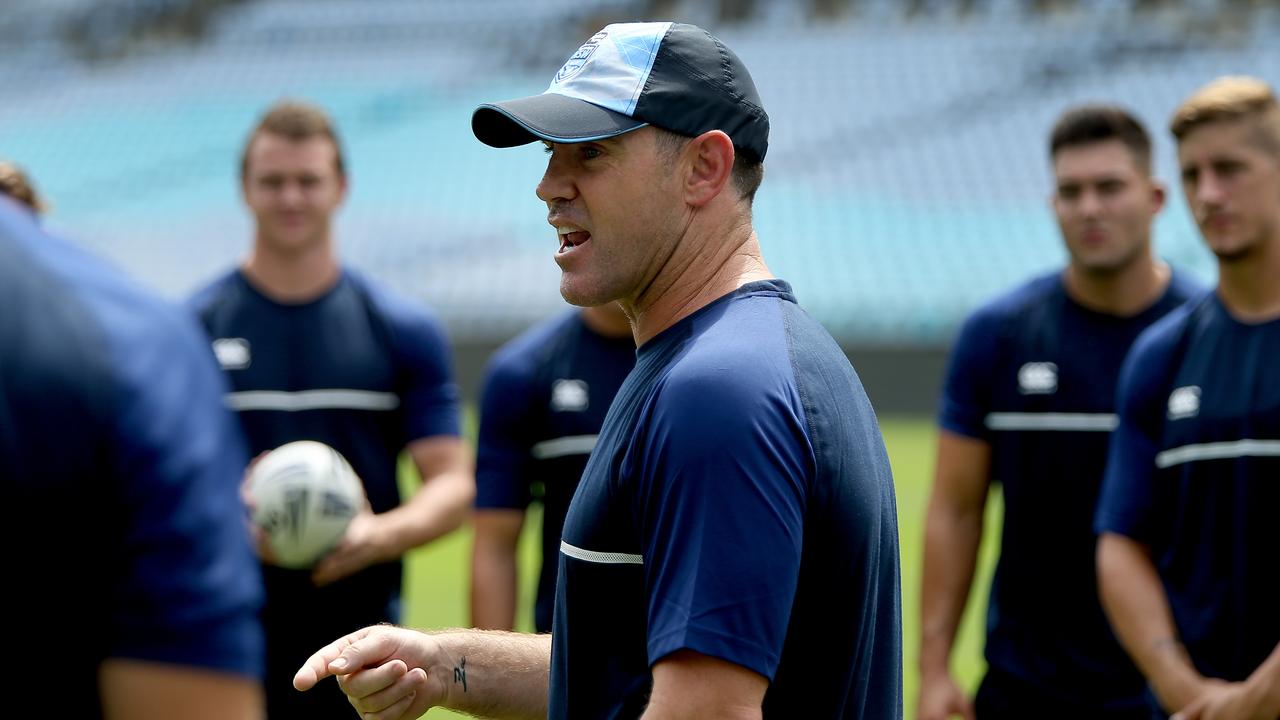 Brad Fittler coaches at an Emerging Blues training camp.