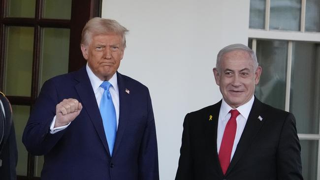 Donald Trump was empowering, but also subtly limiting, Benjamin Netanyahu during their meeting at the White House this week. Picture: Alex Brandon/AP