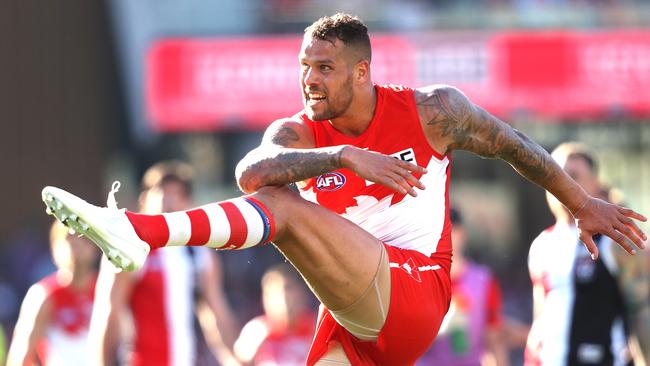 Lance Franklin finished with four goals. Picture: Phil Hillyard