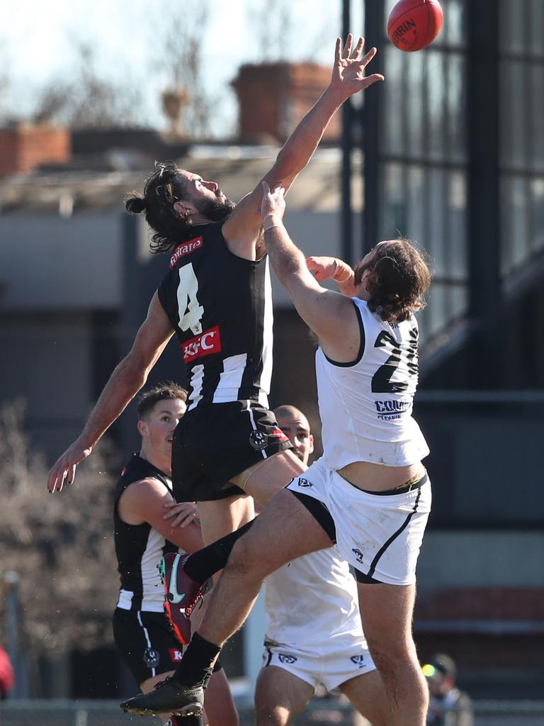 Collingwood ruckman Brodie Grundy made a successful VFL return on Saturday. Picture: David Crosling