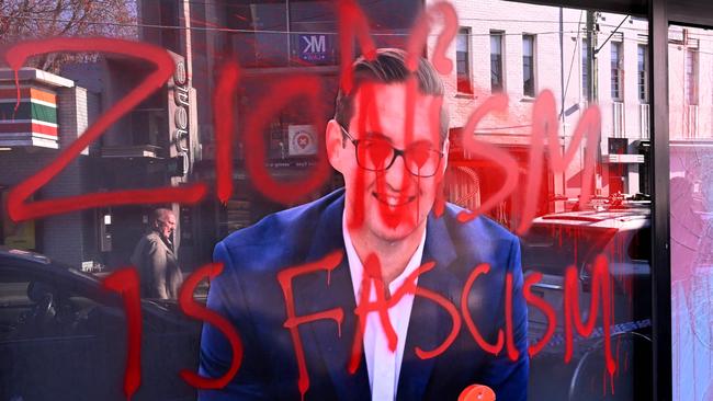 Josh Burns’s office was vandalised in June. Picture: AAP