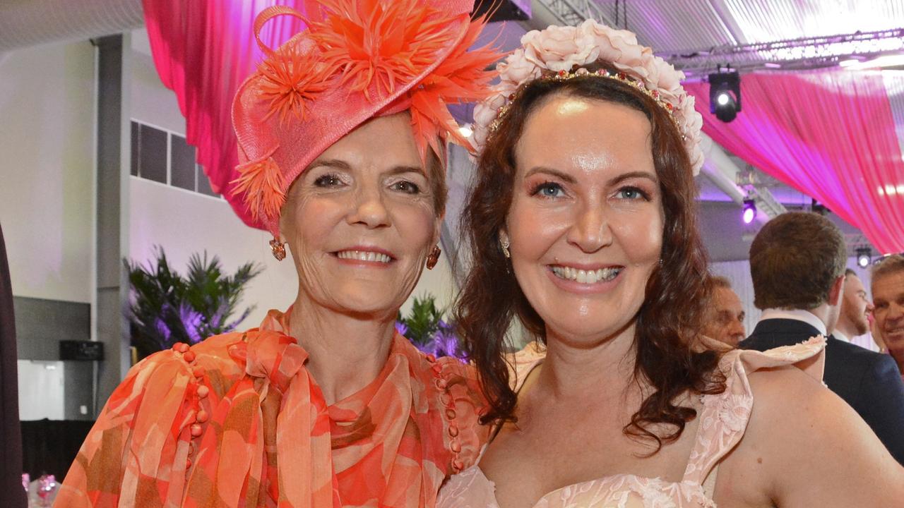 Robyn Cameron and Jenny Morrison at Pink Ribbon Race Day in the Events Centre, GCTC Bundall. Pic: Regina King