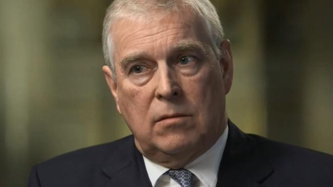 Prince Andrew during his disastrous 2019 interview with the BBC. Picture: Supplied