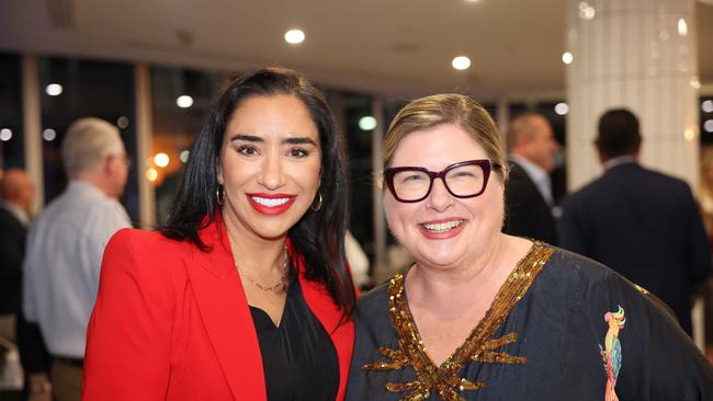 Kathrine Peereboom and Moyra Major at the Gold Coast Australian of the Year Awards 2025 at Sky Point for Gold Coast at Large. Picture, Portia Large.