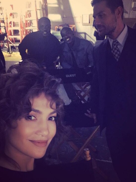 Jennifer Lopez snaps a selfie on set of TV series 'Shades of Blue'. Picture: Instagram