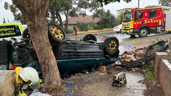 The man, 73, was taken to hospital with minor injuries after the crash. Picture: SA Police