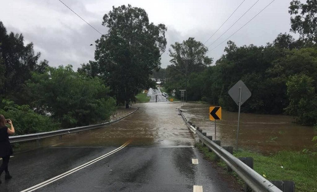 Wacol Station Rd, looking towards Sumners Road about noon. Picture: FACEBOOK/ Jo McGregor