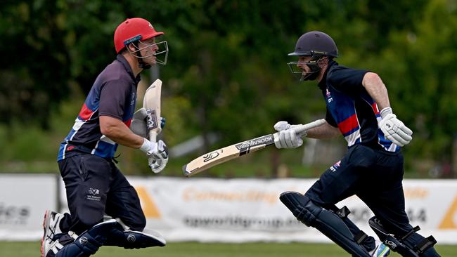 Footscray’s Dean Russ and Ryan Stingel. Picture: Andy Brownbill