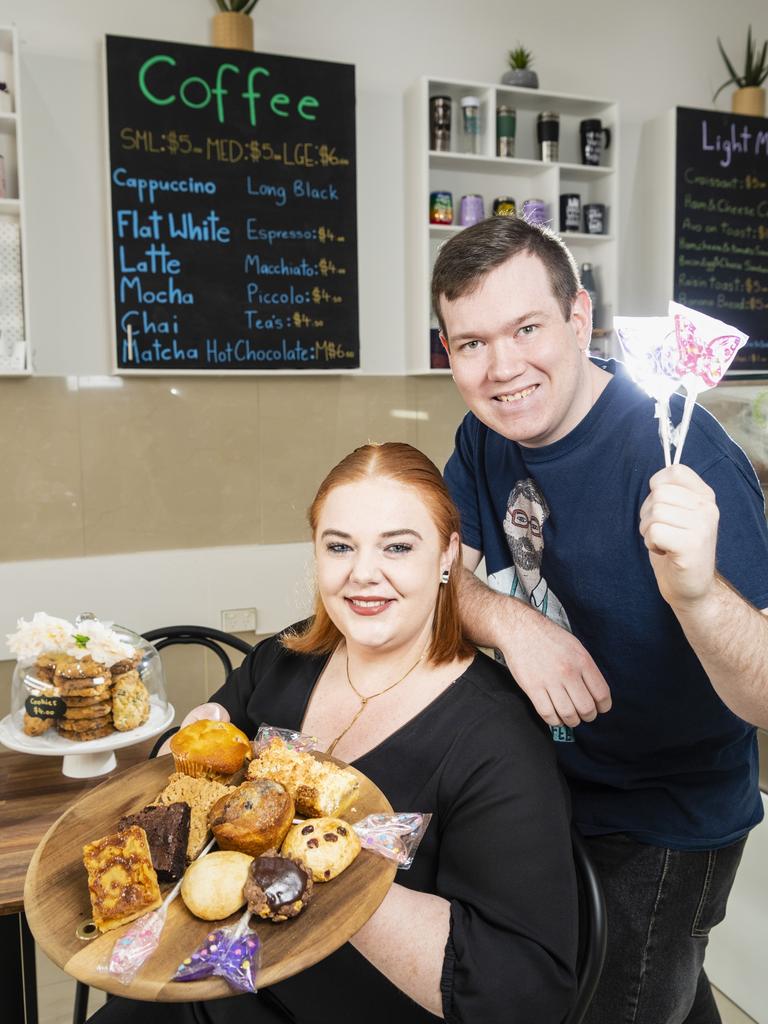 In a Dash Coffee owners Ash Lynch and Dan Knight in the new Duggan St business. Picture: Kevin Farmer