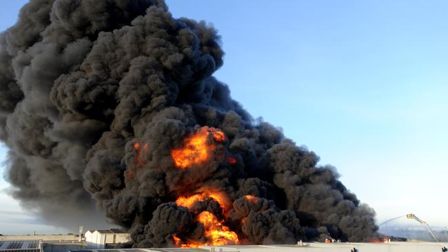 The clean up at the site continues more than six months after the fire. Picture: Andrew Henshaw