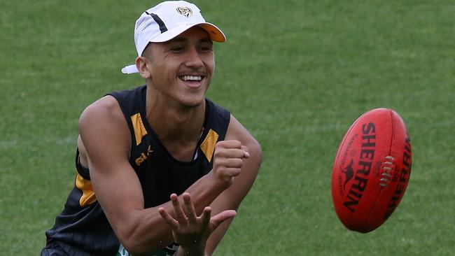 Richmond draftee Shai Bolton at Tigers training.