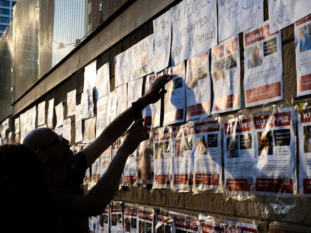 The wall has become a meeting place for desperate family members, and has attracted protests against the Netanyahu government. Picture: Getty