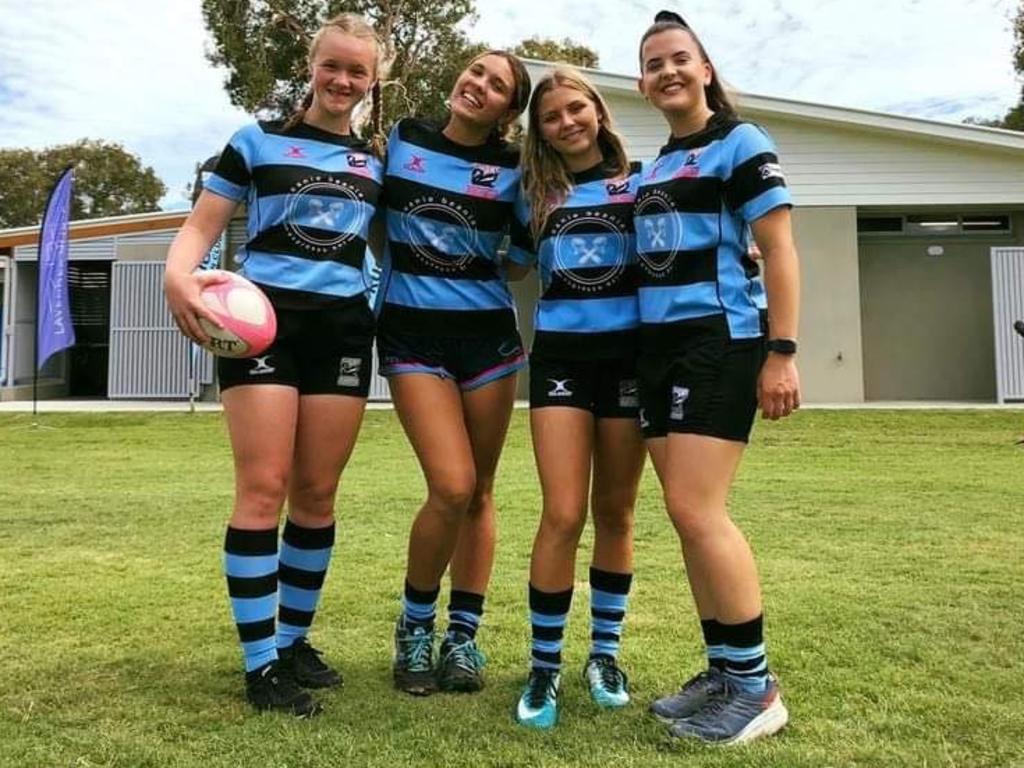 Saxony Walker with her Maroochydore Swans teammates Georgia Shuttleworth, Ruby McColl-Gardner and Leith Miller. Picture: Contributed