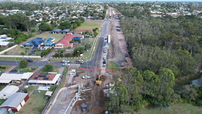 Drone image of Boundary Road extension.