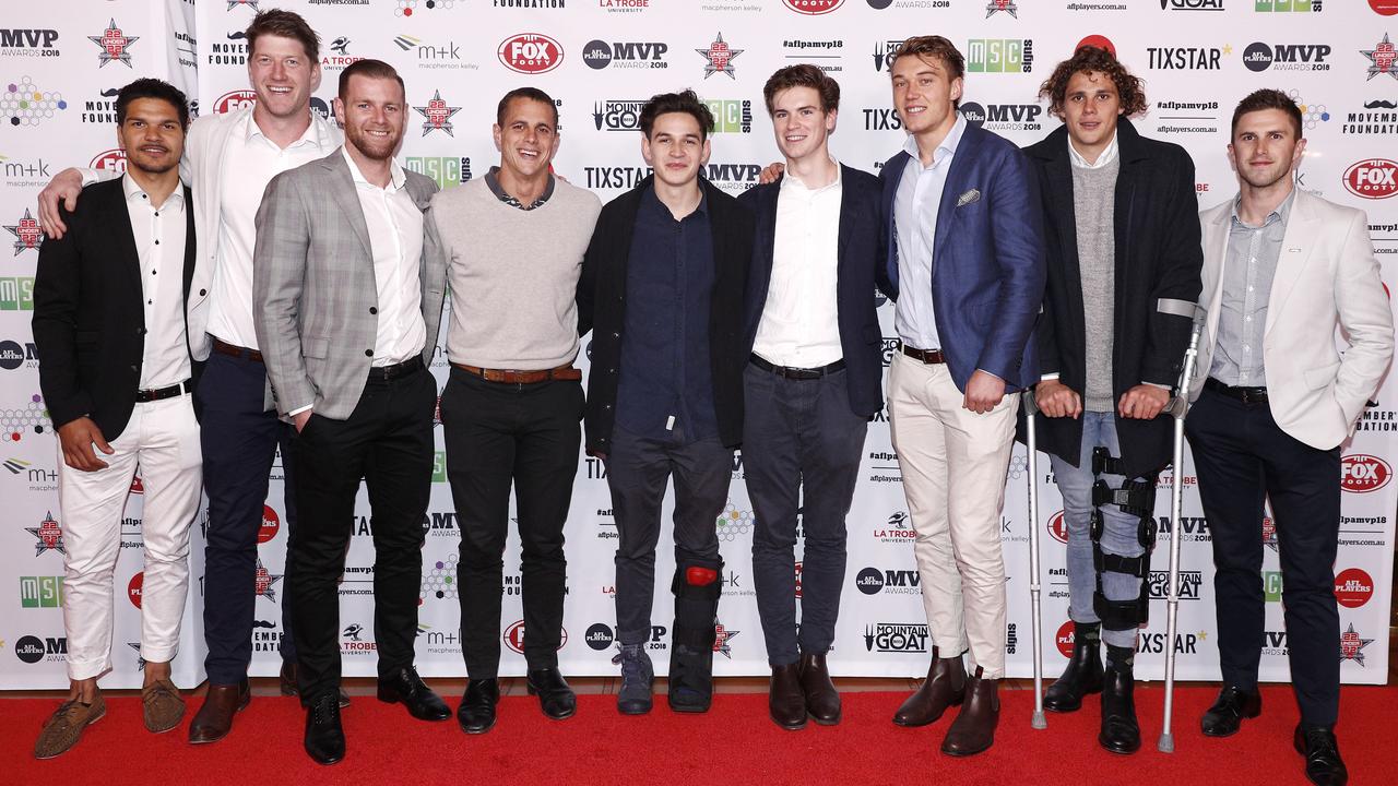 Blues players featured on the red carpet of AFL Players' MVP Awards in Melbourne.