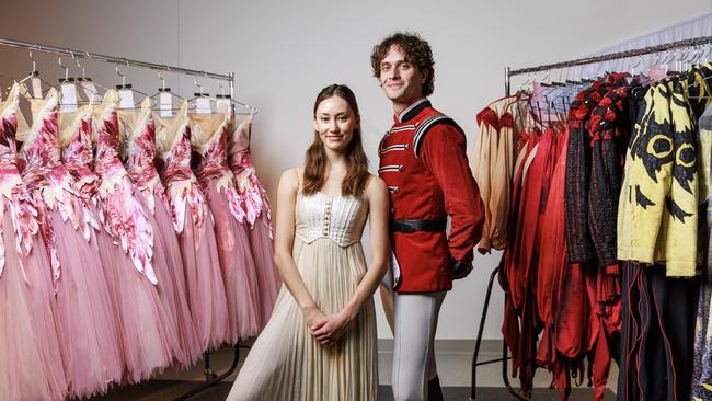 Australian Ballet dancers Grace Carroll and Callum Linnane, who both star in the upcoming production of Tchaikovsky’s The Nutcracker. Picture: Aaron Francis