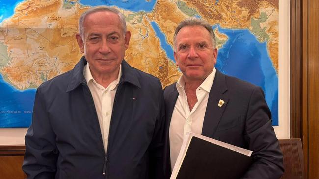 Prime Minister Benjamin Netanyahu meets US President-elect Donald Trump's Mideast envoy Steve Witkoff at his office in Jerusalem.