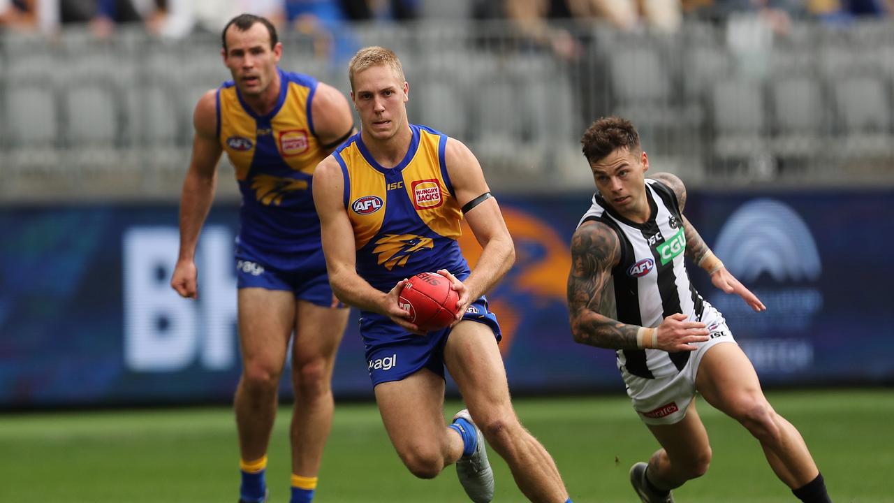 Eagles forward Oscar Allen slotted three goals agains the Magpies. Picture: Getty Images