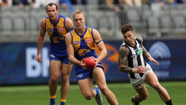 Eagles forward Oscar Allen slotted three goals agains the Magpies. Picture: Getty Images