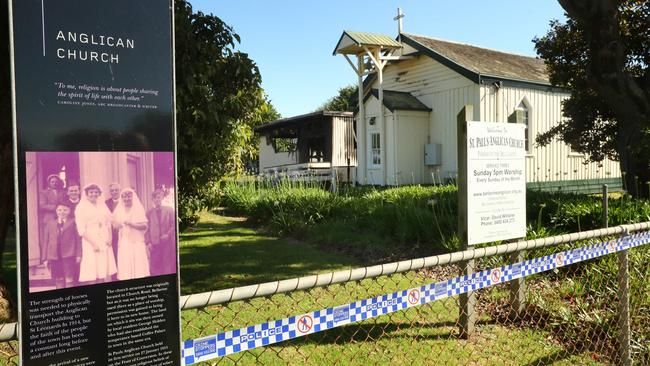 Building damage after a suspicious fire at the St Paul's Anglican Church in St Leonards. Picture: Alison Wynd