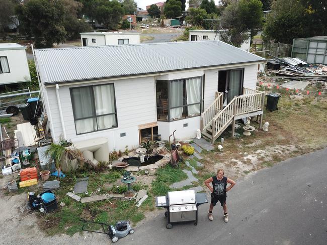 David Filliponi, 57, has won the right to stay in his home at Wantirna Caravan Park. Picture: Alex Coppel