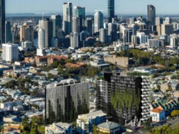 Artist's impression of Keylin's controversial two tower project on Gregory Tce, now under construction.