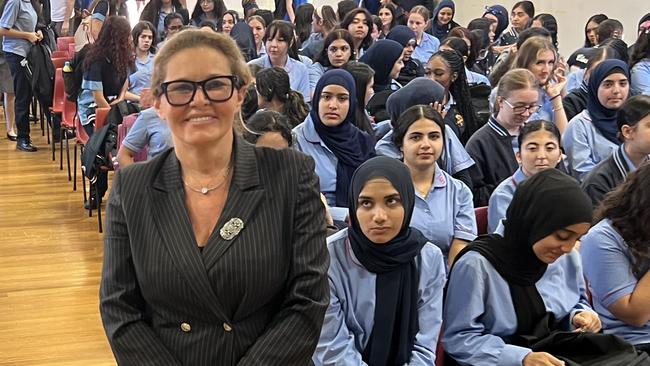 ACT Supreme Court Judge Chrissa Loukas-Karlsson addressed the legal studies classes at her former school, Liverpool Girls High.