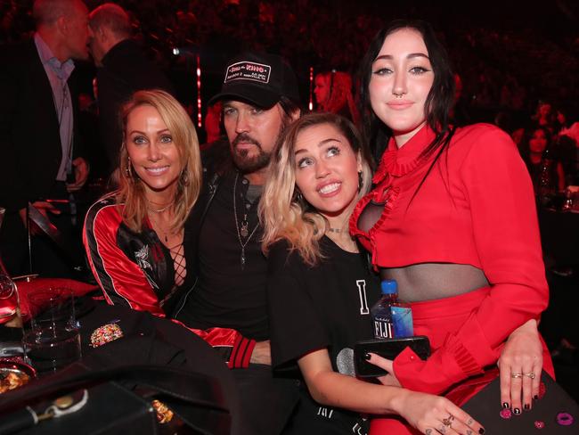 The Cyrus family in happier days. Tish Cyrus, Billy Ray Cyrus, Miley Cyrus, and Noah Cyrus. Picture: Getty Images for iHeartMedia
