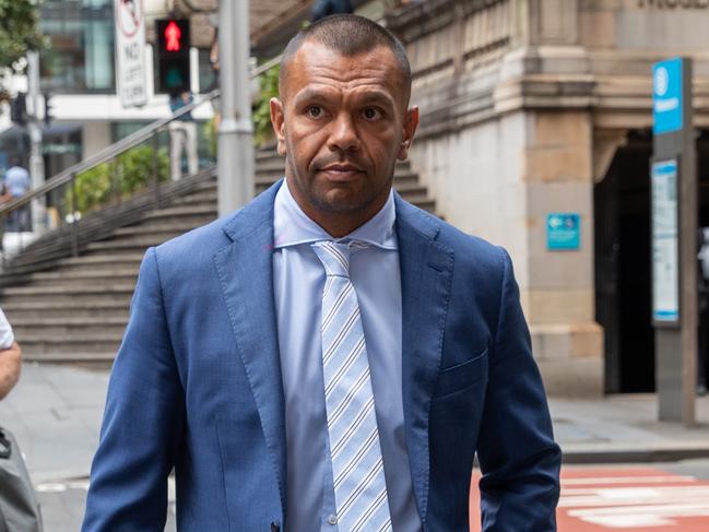 SYDNEY, AUSTRALIA - NewsWire Photos February 05, 2024: ,  Kurtley Beale leaves the Downing Centre in Sydney. Picture: NCA NewsWire / Christian Gilles