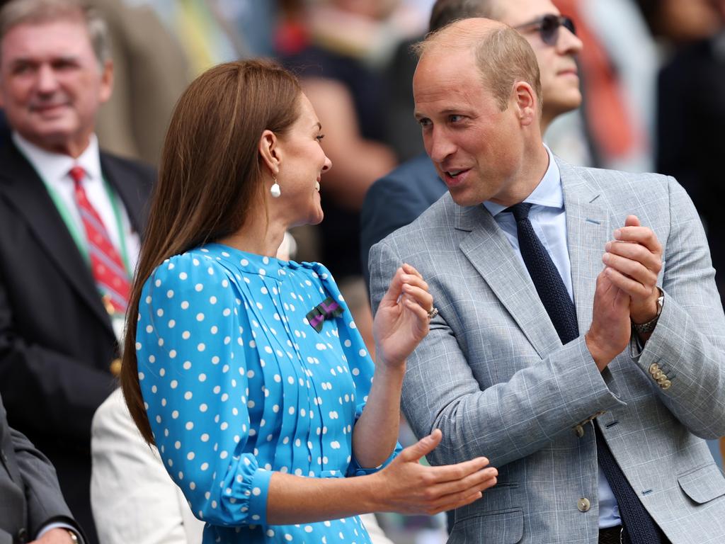 Catherine, Duchess of Cambridge and Prince William, Duke of Cambridge watch from the Royal Box. Picture: Julian Finney/Getty Images.