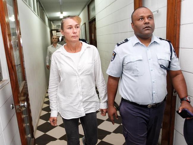 Yvette Nikolic arrives at Lautoka Hogj Court complex, Fiji. Picture: Mark Stewart