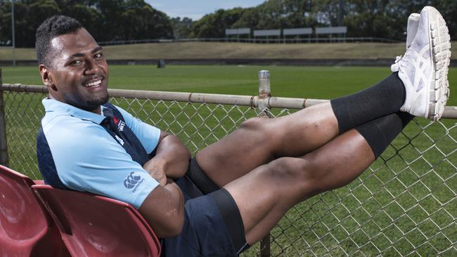 Taqele Naiyaravoro puts his feet up at Brookvale Oval. Picture: Darren Leigh Roberts