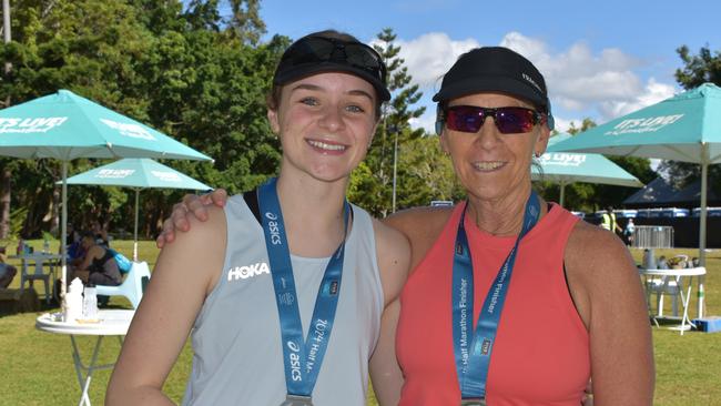 Sammy Davies and Leanne Mitton at the Noosa Marathon 2024.