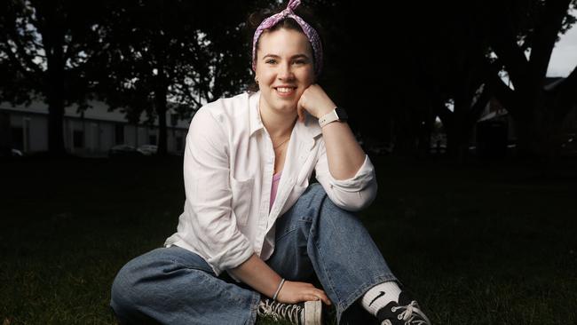 Saskia Rogers, 20, cancer survivor and youth ambassador for Canteen who are celebrating 30 years of bandanna day. Picture: Nikki Davis-Jones