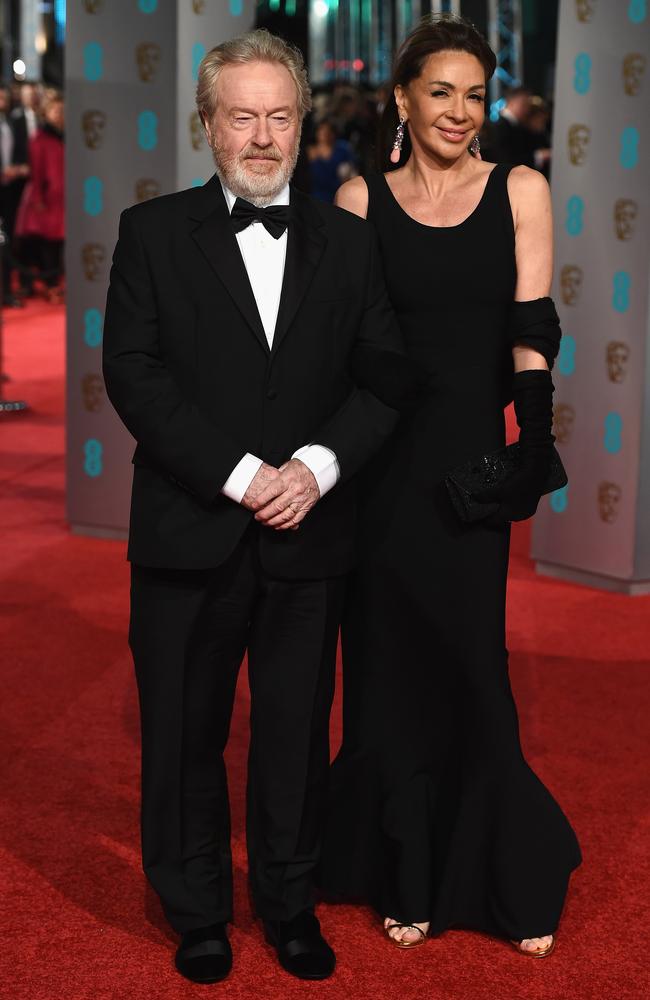 Ridley Scott and Giannina Facio attend the British Academy Film Awards at the Royal Opera House on February 14, 2016 in London. Picture: Getty