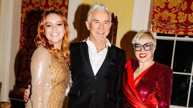 Baz Luhrmann celebrated his birthday in September with a party co-hosted by Vogue supremo Anna Wintour. Pictured with daughter Lilly Luhrmann and wife Catherine Martin. Picture: Instagram