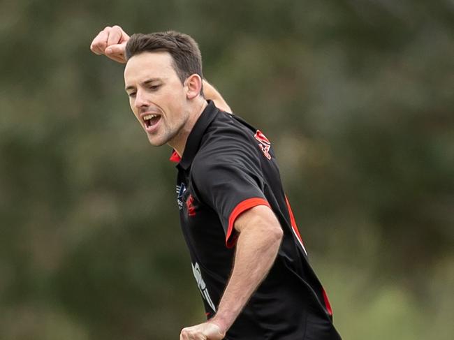 Essendon's Louis Cameron takes a wicket during the Vic Super Slam. Picture: Arj Giese. 