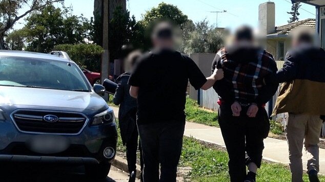 A 19-year-old Adelaide man was arrested for allegedly waiting to meet a 14-year-old girl he had groomed online. Picture: AFP via NCA NewsWire