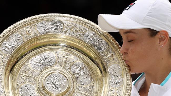 Ash Barty’s Wimbledon triumph was her second grand slam singles title. Picture: Getty Images